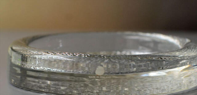 フィンランド製 Iittala Visa アッシュトレー 14cm イッタラ ヴィサ Timo Sarpaneva ガラス皿 トレイ 北欧 ヴィンテージ