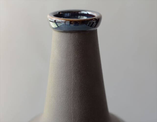 デンマーク製 SOHOLM 26cm高 大きな花瓶 Einar Johansen ネイビー 北欧 花器 スーホルム 一輪挿し フラワーベース _250715
