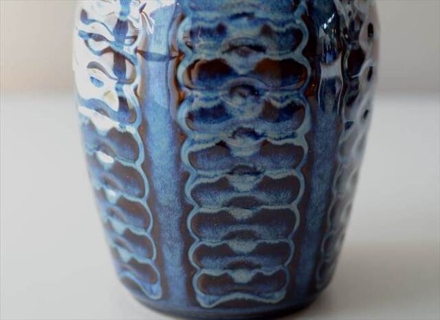 デンマーク製 SOHOLM 26cm高 大きな花瓶 Einar Johansen ネイビー 北欧 花器 スーホルム 一輪挿し フラワーベース _250715