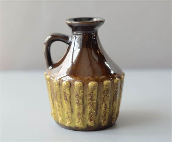 東ドイツ製 ヴィンテージ Strehla 陶器の花瓶 Fat lava 花器 一輪挿し ミッドセンチュリー期 フラワーベース アンティーク_260715