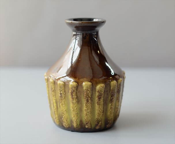東ドイツ製 ヴィンテージ Strehla 陶器の花瓶 Fat lava 花器 一輪挿し