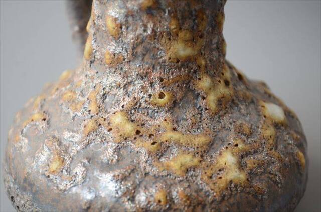 ドイツ製 ヴィンテージ 陶器の花瓶 Fat lava Art pottery 花器 一輪挿し ミッドセンチュリー期 フラワーベース アンティーク_260715
