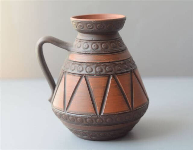 西ドイツ製 ヴィンテージ 陶器の花瓶 Art pottery 花器 一輪挿し ミッドセンチュリー期 フラワーベース_260730