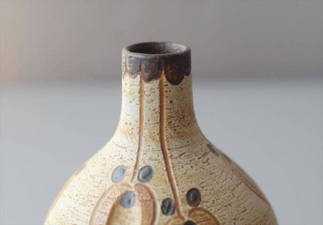 西ドイツ製 Sgrafo ヴィンテージ 陶器の花瓶 Art pottery Peter Muller スグラフォ 花器 一輪挿し  フラワーベース_260730