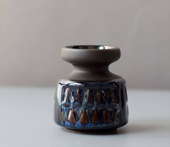 デンマーク製 SOHOLM 花瓶 Einar Johansen ネイビー 北欧 花器 スーホルム 一輪挿し キャンドルスタンド ホルダー ヴィンテージ