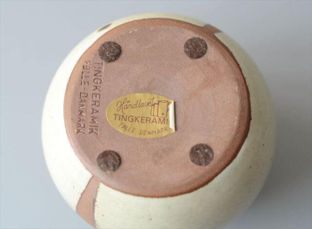 デンマーク製 TINGKERAMIK ヴィンテージ 陶器の花瓶 北欧 Art pottery