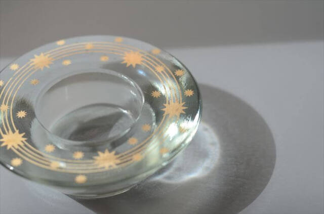 デンマーク Holmegaard ガラスキャンドルトレー Crystal Christmasシリーズ ホルムガード 燭台 北欧 ヴィンテージ