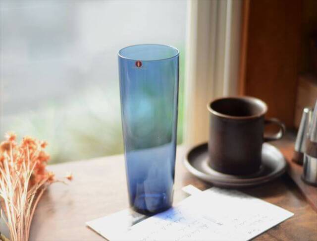 フィンランド製 iittala i-lineシリーズ ガラス タンブラー vase イッタラ 2204 Timo Sarpaneva 北欧 ヴィンテージ_261014