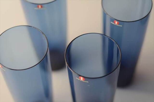 フィンランド製 iittala i-lineシリーズ ガラス タンブラー vase イッタラ 2204 Timo Sarpaneva 北欧 ヴィンテージ_261014