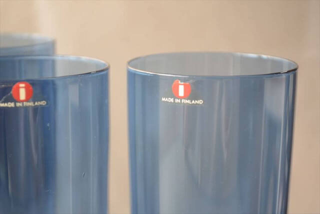 フィンランド製 iittala i-lineシリーズ ガラス タンブラー vase イッタラ 2204 Timo Sarpaneva 北欧 ヴィンテージ_261014