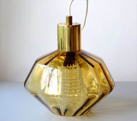 Lyfa x Orrefors? ダブルガラス ペンダントライト Carl Fagerlundを彷彿 ゴールド アンバー 北欧ヴィンテージ 照明 アンティーク