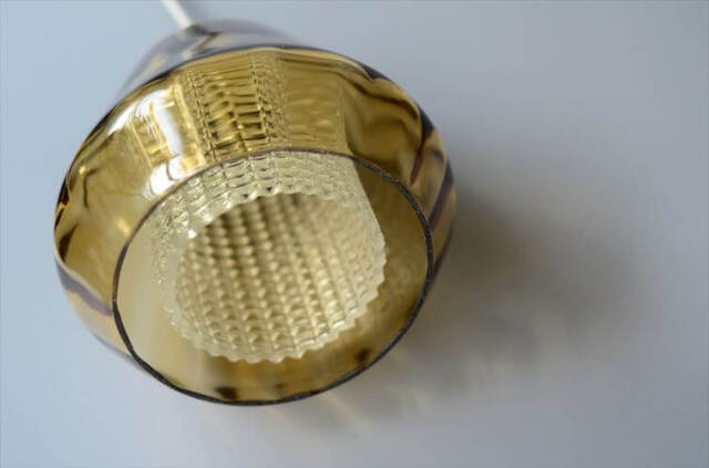 スウェーデン製 1960年代 Orrefors ダブルガラスペンダントライト ゴールド アンバー 北欧ヴィンテージ 照明 アンティーク