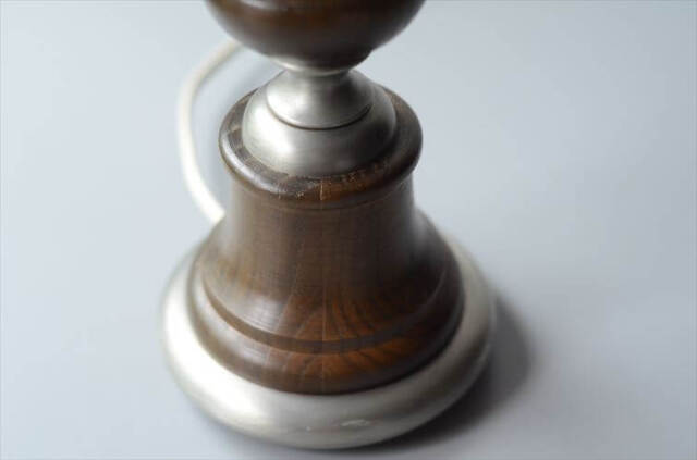 ドイツ製 Kaiser Leuchten ピューターｘウッド デスクランプ シェード付き ヴィンテージ 照明 テーブルライト アンティーク