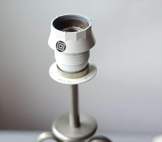 ドイツ製 Kaiser Leuchten ピューターｘウッド デスクランプ シェード付き ヴィンテージ 照明 テーブルライト アンティーク