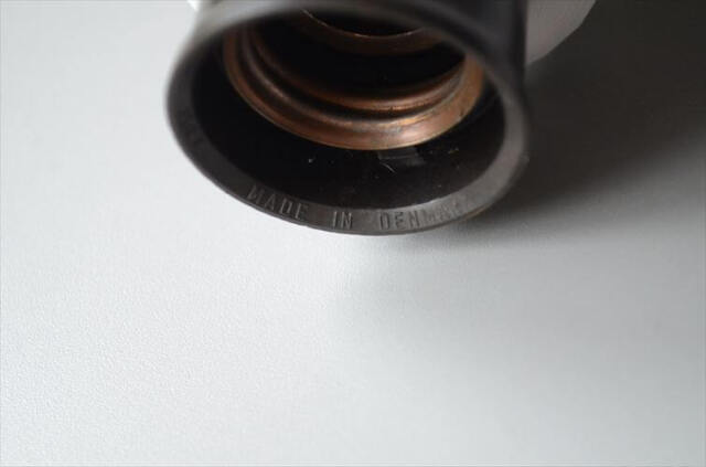 デンマークから チークと思われる デスクランプ シェード付き ストーンウェア 北欧 照明 テーブル ライト アンティーク