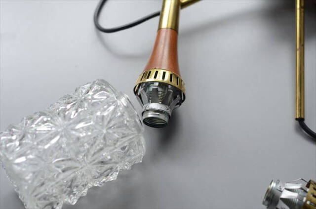 ドイツ製 1960年代頃の6灯カスケードランプ シャンデリア ミッドセンチュリー ヴィンテージ 天井照明 ガラスシェード アンティーク