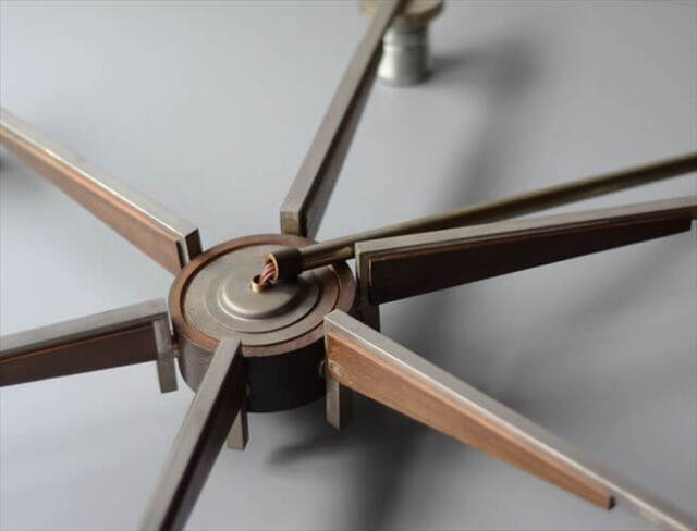 ドイツ製 1960年代頃の6灯ガラスシャンデリア ミッドセンチュリー ヴィンテージ 天井照明 ライト ランプ アンティーク