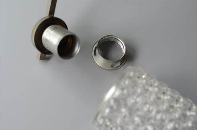 ドイツ製 1960年代頃の6灯ガラスシャンデリア ミッドセンチュリー ヴィンテージ 天井照明 ライト ランプ アンティーク