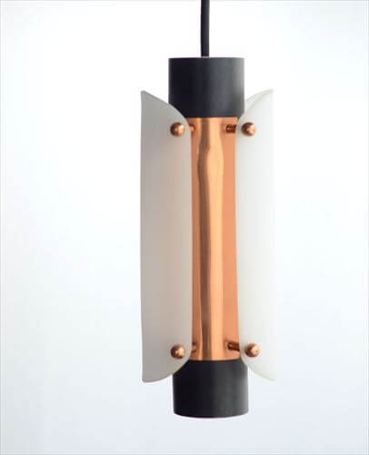 1960年代 デンマーク製 コパーｘブラックスチール ペンダントライト 北欧 ヴィンテージ 照明 天井 ランプ アンティーク