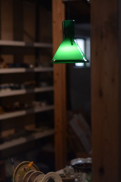 デンマーク製 Holmegaard P&T Pendel ペンダントライト グリーンガラス