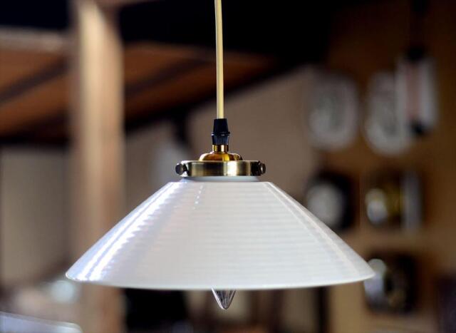 デンマーク製 Soholm ホワイトストーンウェアのペンダントライト 北欧 ランプ 天井照明 ヴィンテージ アンティーク