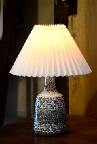 デンマーク製 SOHOLM スノーブルー デスクランプ シェード付 スーホルム ストーンウェア 北欧照明 テーブル ライト アンティーク