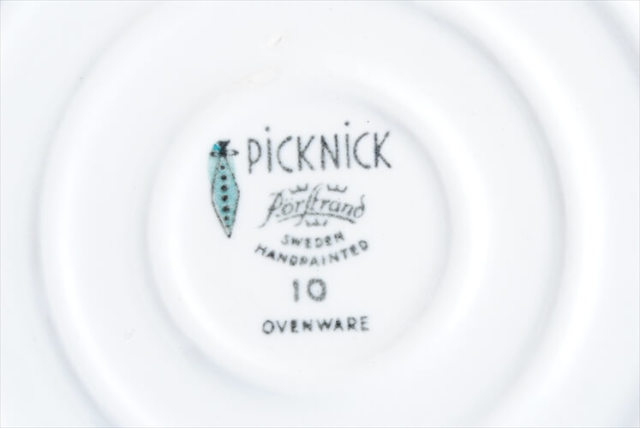 RORSTRAND PICKNICK キャセロール 片手鍋 フタ付き ロールストランド ピクニック 磁器 スウェーデン 北欧食器 ヴィンテージ