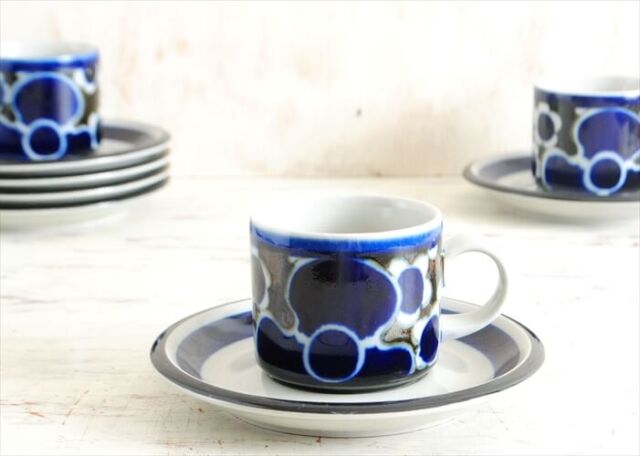 ARABIA アラビア Saara カップ＆ソーサー 北欧食器 デミタス フィンランド 陶器 北欧 ヴィンテージ アンティーク