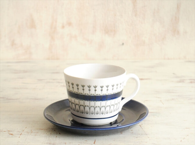 スウェーデン製 Upsala Ekeby Gefle Smide カップ＆ソーサー スミーデ 北欧食器 磁器 陶器 アンティーク