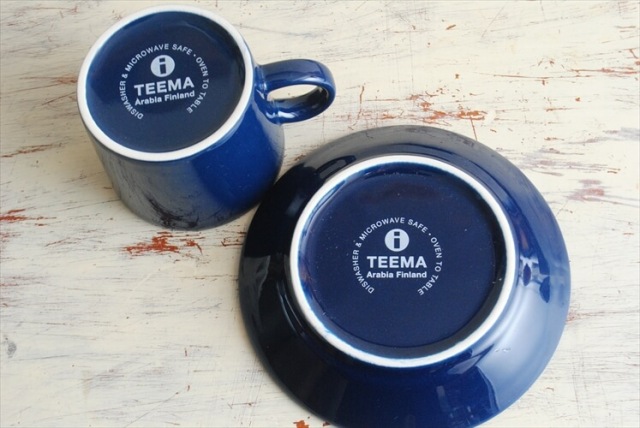 ARABIA/iittala Teema カップ＆ソーサー 廃盤色 ブルー ティーマ アラビア イッタラ 電子レンジ 食洗機対応 北欧 アンティーク