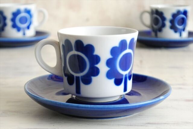 訳あり ARABIA アラビア ステンシル カップ＆ソーサー Stainsil 北欧食器 フィンランド アンティーク