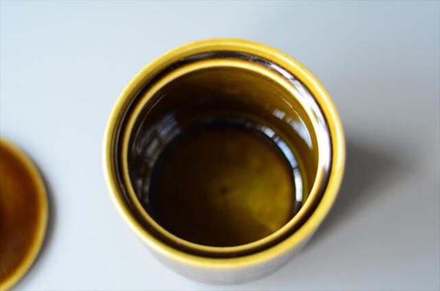 ベルギー製 BOCH Ascot khaki green シュガーポット ヴィンテージ 食器 アンティーク_240807