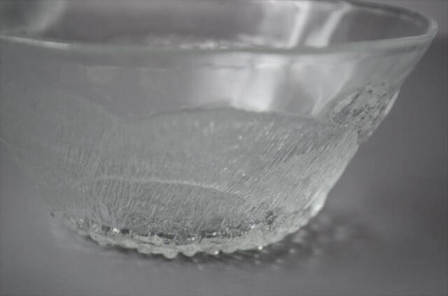 フィンランド製 Nuutajarvi ヌータヤルヴィ Pioni 12cm径 ガラスボウル ピオニ Oiva Toikka オイヴァトイッカ ヴィンテージ_240910