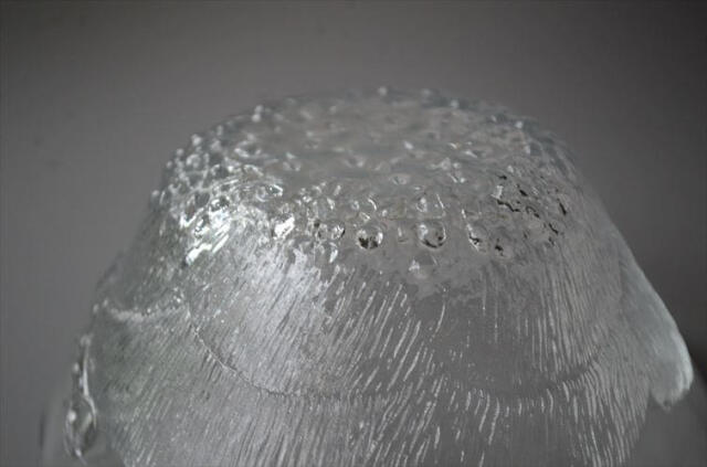 フィンランド製 Nuutajarvi ヌータヤルヴィ Pioni 12cm径 ガラスボウル ピオニ Oiva Toikka オイヴァトイッカ ヴィンテージ_240910