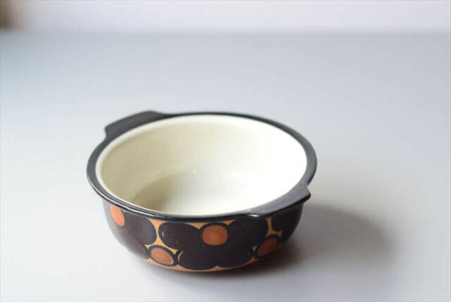 希少！Arabia Atelje グラタン皿 ハンドルボウル Anja Jaatinen-Winquist ブラウン アトリエ 北欧 アンティーク