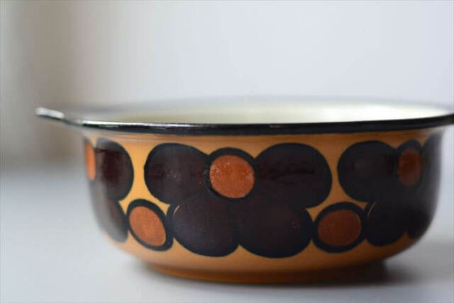 希少！Arabia Atelje グラタン皿 ハンドルボウル Anja Jaatinen-Winquist ブラウン アトリエ 北欧 アンティーク