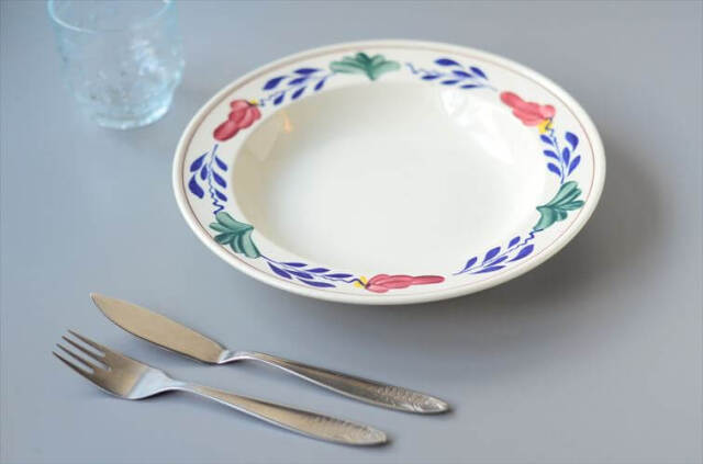 ベルギー製 BOCH ボッホ BOERENBONT 24cm スーププレート 深皿 お皿 陶器 アンティーク ヴィンテージ_241119