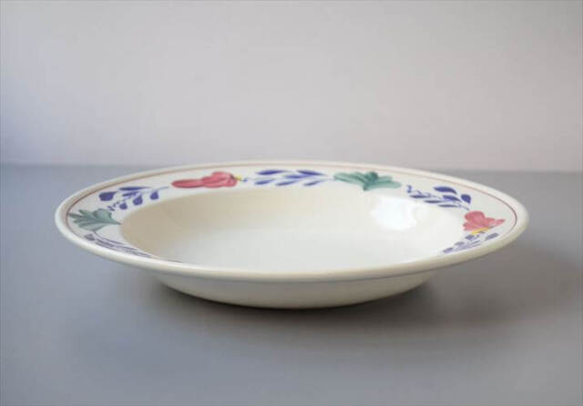 ベルギー製 BOCH ボッホ BOERENBONT 24cm スーププレート 深皿 お皿 陶器 アンティーク ヴィンテージ_241119