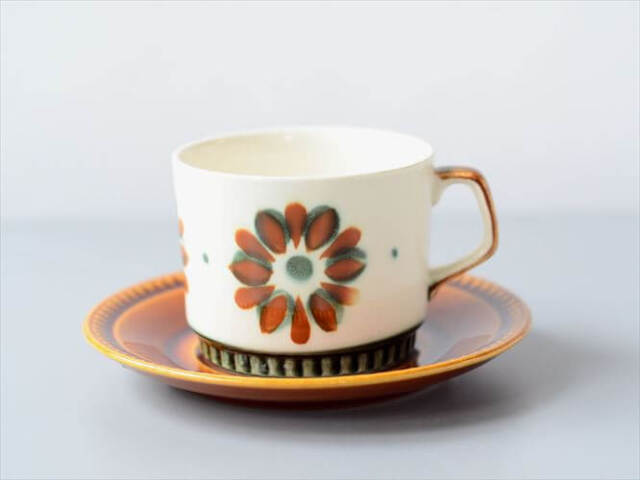 ベルギー製 BOCH CAPRICCIO BR カップ&ソーサー ブラウン カプリシオ ヴィンテージ 食器 アンティーク_250203
