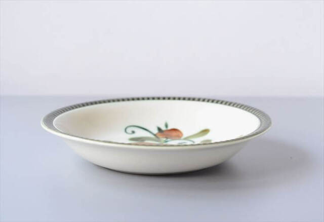 ベルギー製 BOCH ボッホ Argenteuil 20cm ディーププレート アルジャントゥイユ 深皿 磁器 陶器 アンティーク ヴィンテージ_250210