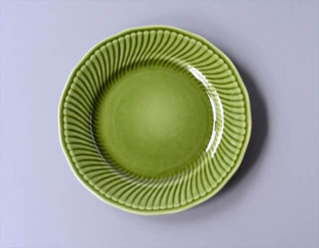 1960年代 ベルギー製 BOCH ボッホ Trianon Olive Green 19cm プレート お皿 トリアノン 磁器 アンティーク ヴィンテージ_250212