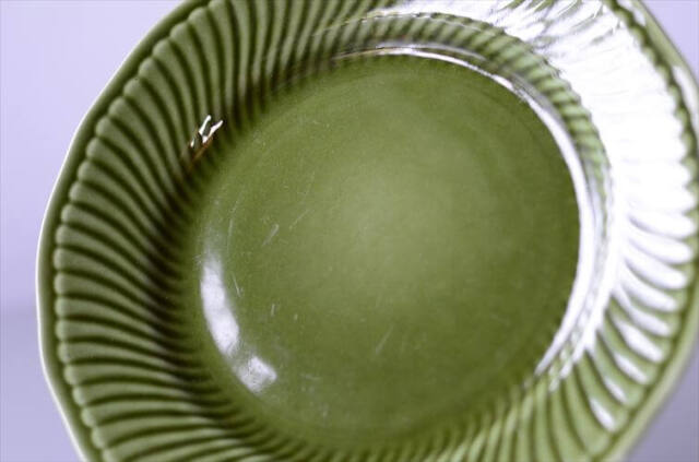 1960年代 ベルギー製 BOCH ボッホ Trianon Olive Green 19cm プレート お皿 トリアノン 磁器 アンティーク ヴィンテージ_250212