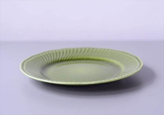 1960年代 ベルギー製 BOCH ボッホ Trianon Olive Green 19cm プレート お皿 トリアノン 磁器 アンティーク ヴィンテージ_250212
