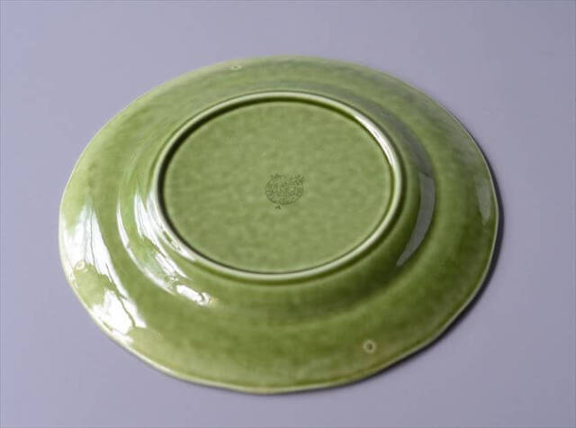 1960年代 ベルギー製 BOCH ボッホ Trianon Olive Green 19cm プレート お皿 トリアノン 磁器 アンティーク ヴィンテージ_250212