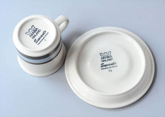 ARABIA アラビア Suvanto カップ＆ソーサー 6cm高 スヴァント 北欧食器 フィンランド アンティーク ヴィンテージ_250314