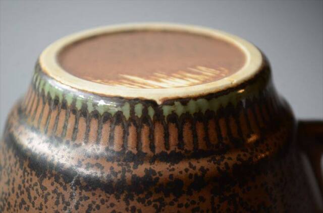 デンマーク製 KNABSTRUP Noddebo ブラウン カップ&ソーサー ナブ