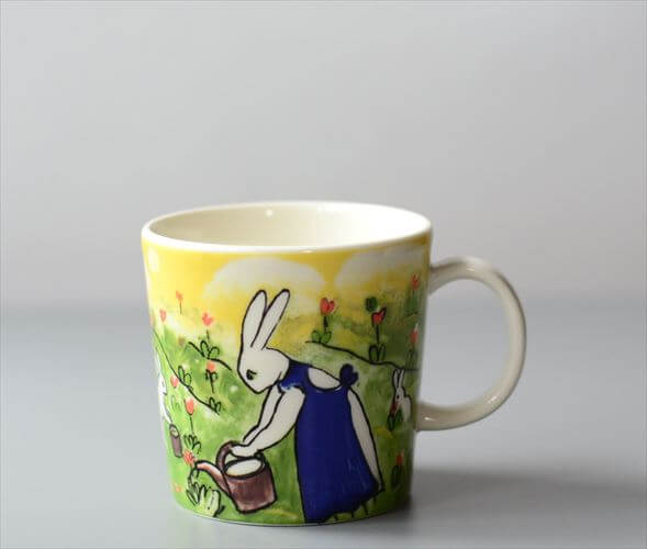 ARABIA Helja Liukko-Sundstrom 2000年 Gardener Bunnies マグカップ アラビア ヘルヤ 家庭菜園ウサギ フィンランド ウサギ 北欧