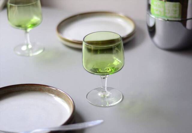 デンマーク製 Holmegaard Atlantic コニャックグラス グリーン ホルム