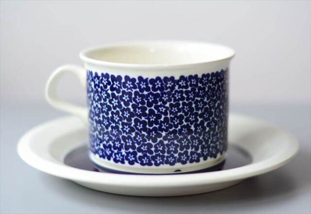 希少! ARABIA アラビア faenza カップ&ソーサー Lサイズ ブルー