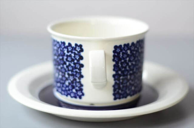 希少! ARABIA アラビア faenza カップ&ソーサー Lサイズ ブルー